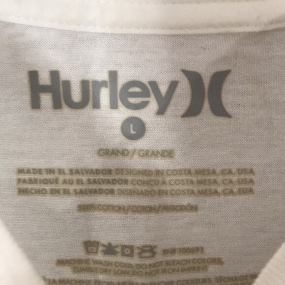 Hurley Men's T-Shirt Hulightenment Hawaiian White Good vibes high tides large - Picture 5 of 10